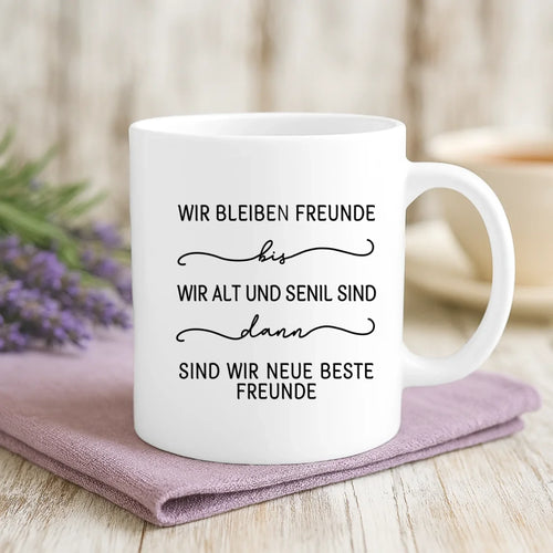 Personalisierte Tasse Neue beste Freunde mit Foto für beste Freunde – Motiv 2