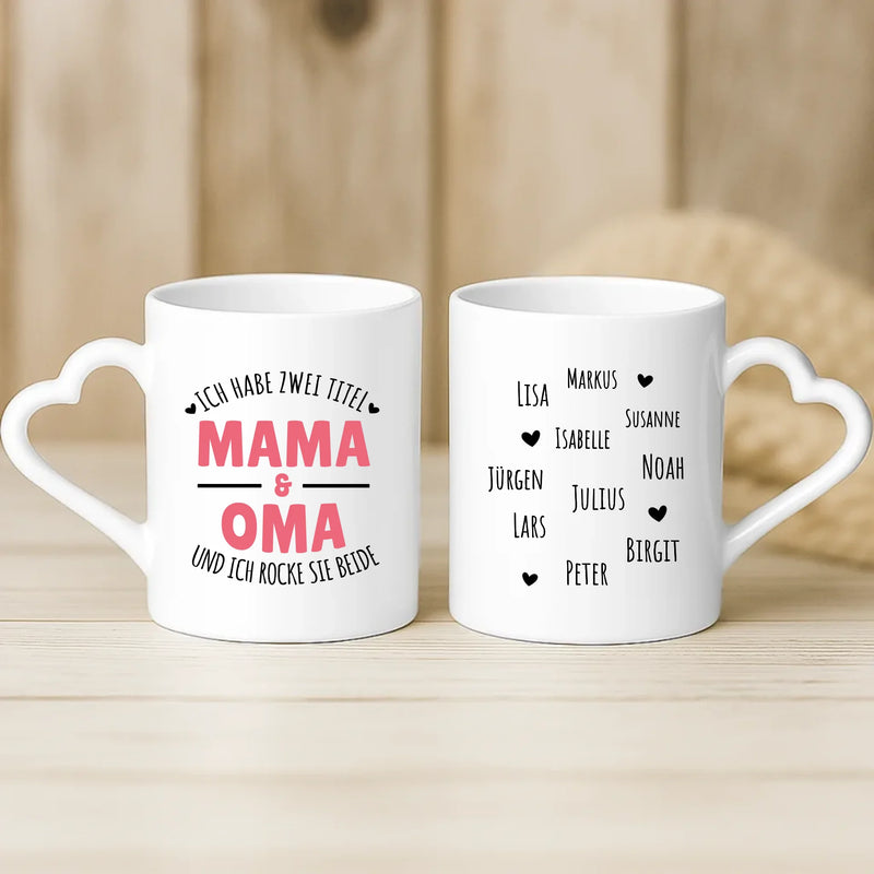 Weiße Tasse mit Herzhenkel und personalisiertem Namen – romantische Geschenkidee von Love & Faith