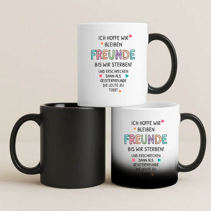 Magische Tasse mit Thermo-Farbwechsel und personalisiertem Namen – witzige Geschenkidee von Love & Faith