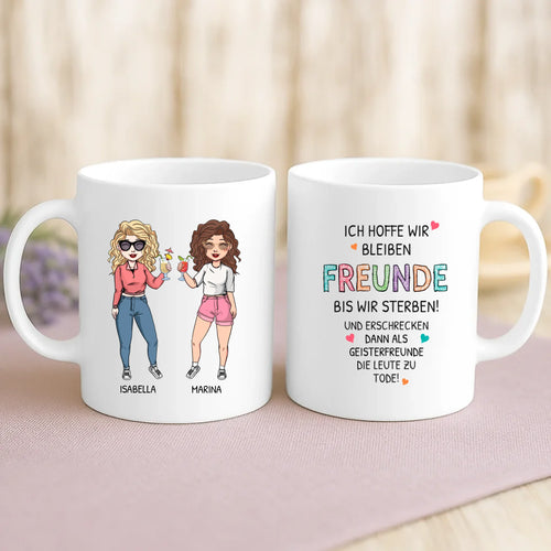 Personalisierte Tasse Geisterfreunde mit Foto für beste Freunde