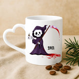 Weiße Tasse mit Herzhenkel und personalisiertem Namen – romantische Geschenkidee von Love & Faith