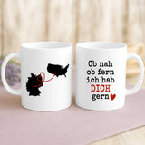 Weiße Tasse mit personalisiertem Spruch und Namen – individuelle Geschenkidee von Love & Faith