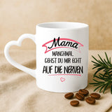 Weiße Tasse mit Herzhenkel und personalisiertem Namen – romantische Geschenkidee von Love & Faith