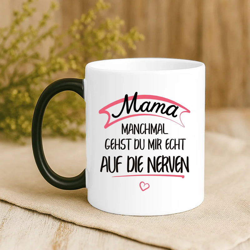 Magische Tasse mit Thermo-Farbwechsel und personalisiertem Namen – witzige Geschenkidee von Love & Faith