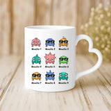 Weiße Tasse mit Herzhenkel und personalisiertem Namen – romantische Geschenkidee von Love & Faith