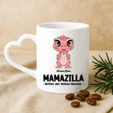 Weiße Tasse mit Herzhenkel und personalisiertem Namen – romantische Geschenkidee von Love & Faith