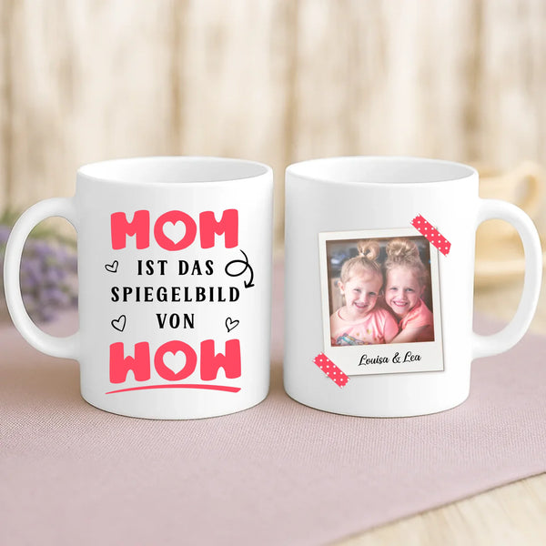 Weiße Tasse mit personalisiertem Spruch und Namen – individuelle Geschenkidee von Love & Faith
