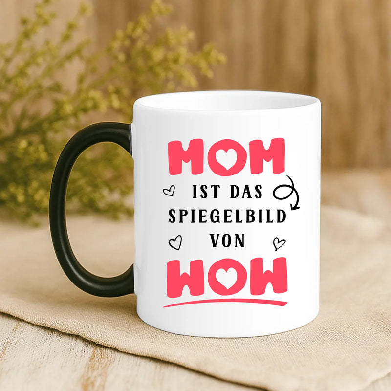 Magische Tasse mit Thermo-Farbwechsel und personalisiertem Namen – witzige Geschenkidee von Love & Faith