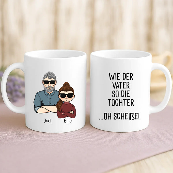 Weiße Tasse mit personalisiertem Spruch und Namen – individuelle Geschenkidee von Love & Faith