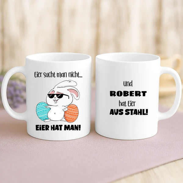 Weiße Tasse mit personalisiertem Spruch und Namen – individuelle Geschenkidee von Love & Faith