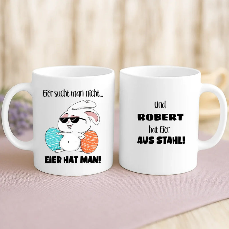 Weiße Tasse mit personalisiertem Spruch und Namen – individuelle Geschenkidee von Love & Faith