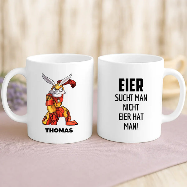 Weiße Tasse mit personalisiertem Spruch und Namen – individuelle Geschenkidee von Love & Faith