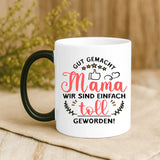 Magische Tasse mit Thermo-Farbwechsel und personalisiertem Namen – witzige Geschenkidee von Love & Faith