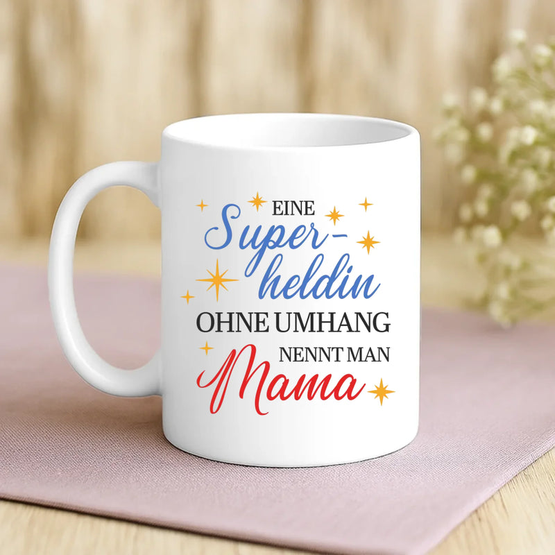 Weiße Tasse mit personalisiertem Spruch und Namen – individuelle Geschenkidee von Love & Faith
