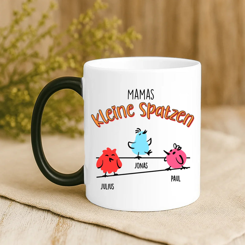 Magische Tasse mit Thermo-Farbwechsel und personalisiertem Namen – witzige Geschenkidee von Love & Faith