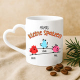 Weiße Tasse mit Herzhenkel und personalisiertem Namen – romantische Geschenkidee von Love & Faith