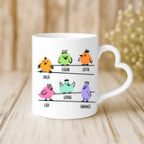 Weiße Tasse mit Herzhenkel und personalisiertem Namen – romantische Geschenkidee von Love & Faith