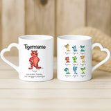 Weiße Tasse mit Herzhenkel und personalisiertem Namen – romantische Geschenkidee von Love & Faith