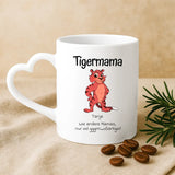 Weiße Tasse mit Herzhenkel und personalisiertem Namen – romantische Geschenkidee von Love & Faith