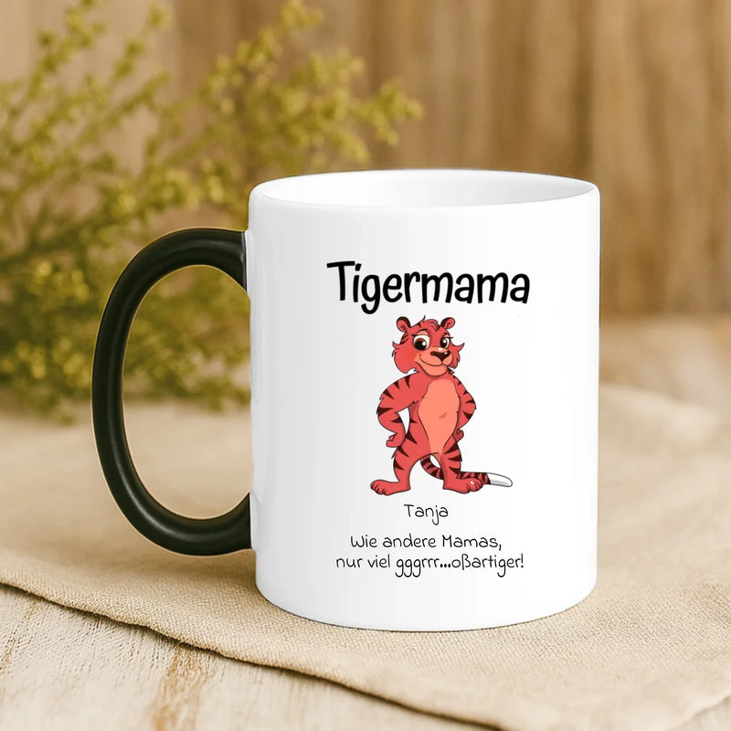 Magische Tasse mit Thermo-Farbwechsel und personalisiertem Namen – witzige Geschenkidee von Love & Faith