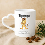 Weiße Tasse mit Herzhenkel und personalisiertem Namen – romantische Geschenkidee von Love & Faith