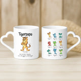 Weiße Tasse mit Herzhenkel und personalisiertem Namen – romantische Geschenkidee von Love & Faith