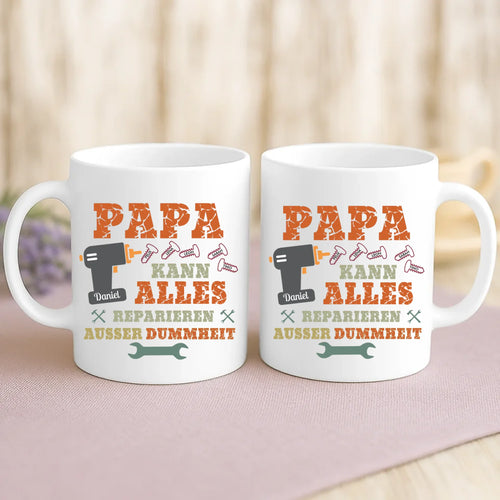 Weiße Tasse mit personalisiertem Spruch und Namen – individuelle Geschenkidee von Love & Faith