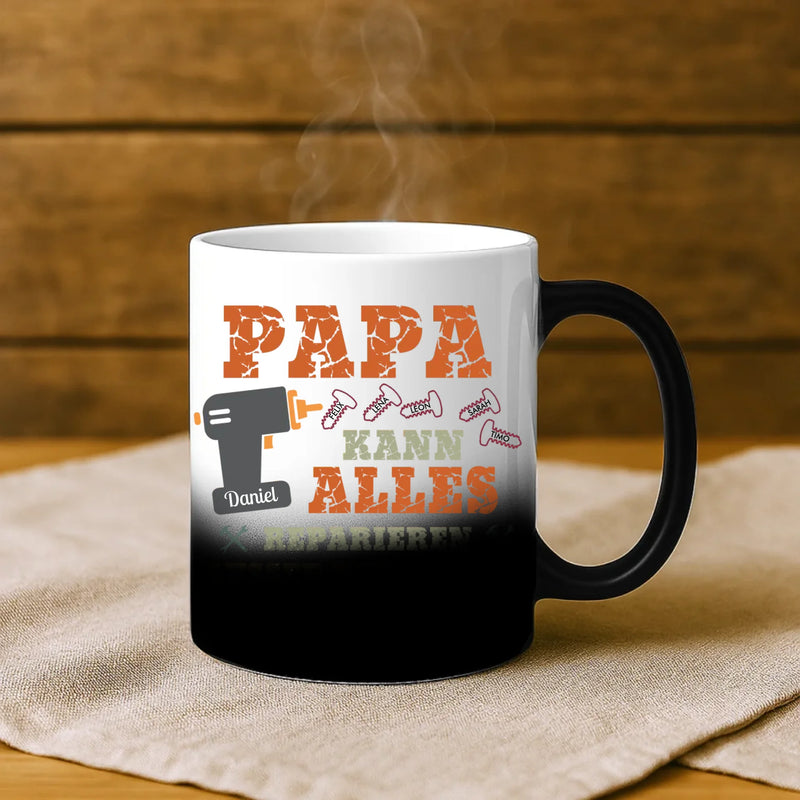 Magische Tasse mit Thermo-Farbwechsel und personalisiertem Namen – witzige Geschenkidee von Love & Faith