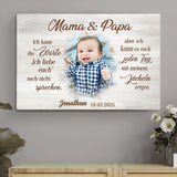 horizontale Leinwand zur Geburt mit Foto für Eltern personalisiert von Love & Faith
