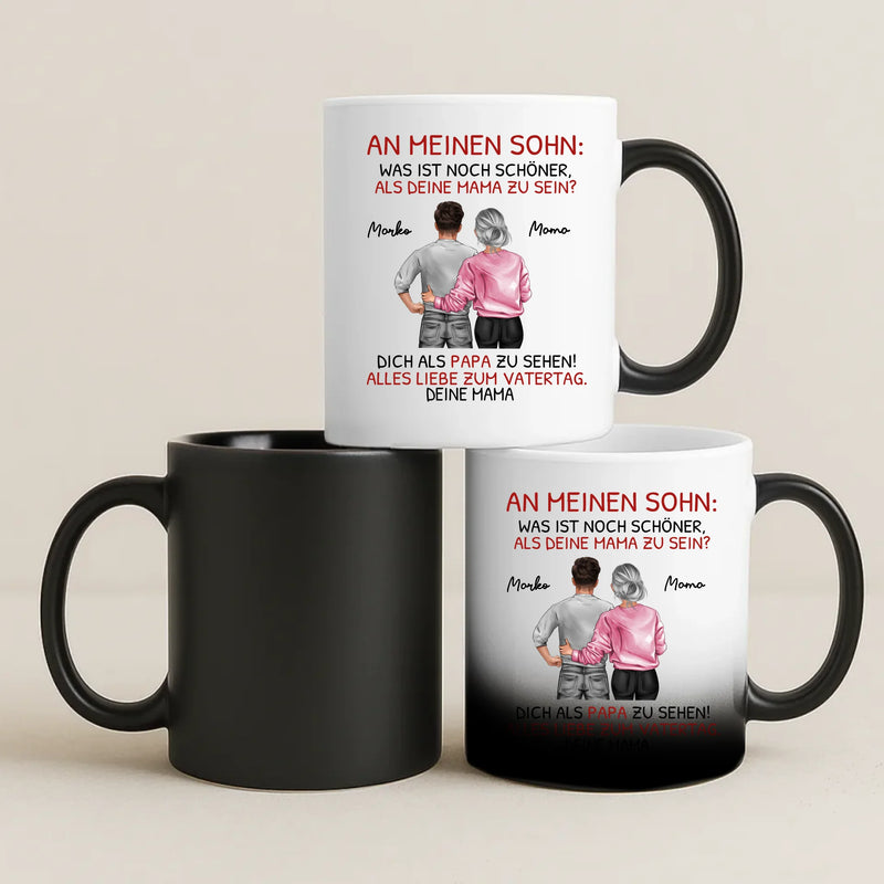 Magische Tasse mit Thermo-Farbwechsel Weiße Tasse zum Vatertag – Papa Geschenkidee personalisiert von Love & Faith