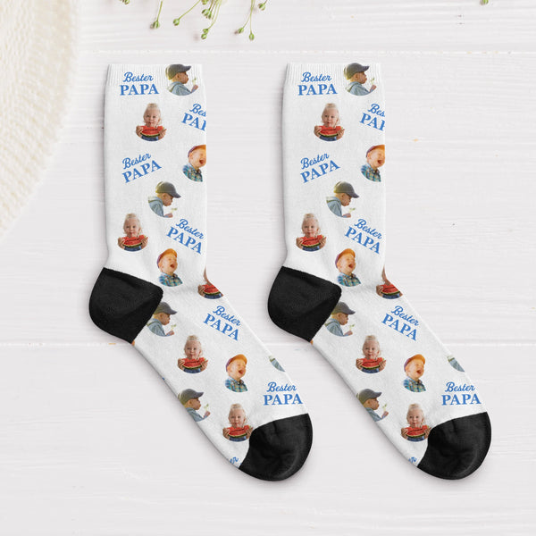 Socken mit eigenen Fotos für Papa zum Vatertag 35-38 individuell gedruckt von Love & Faith