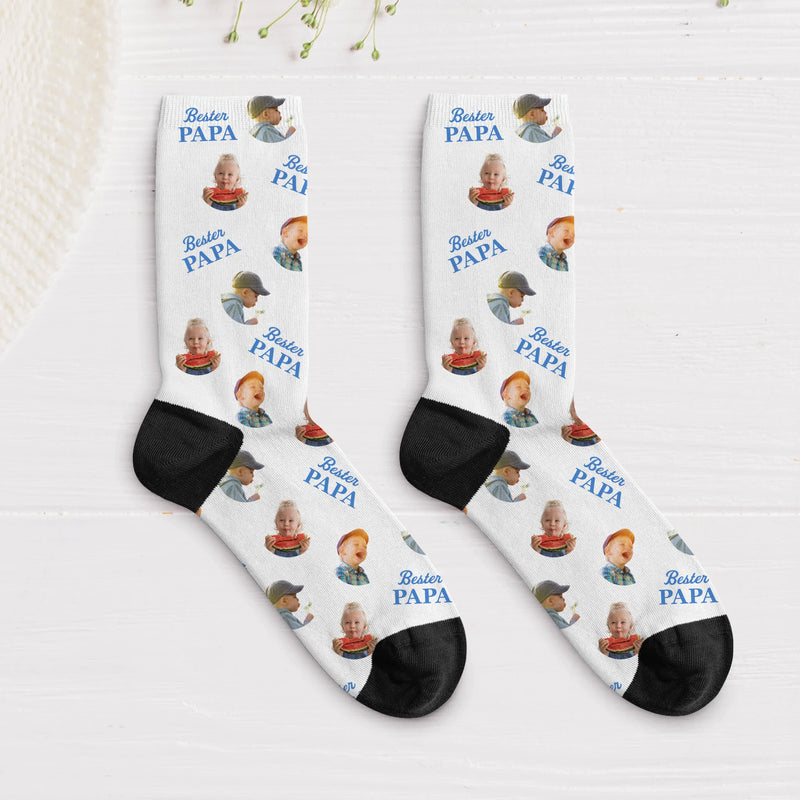 Socken mit eigenen Fotos für Papa zum Vatertag 35-38 individuell gedruckt von Love & Faith