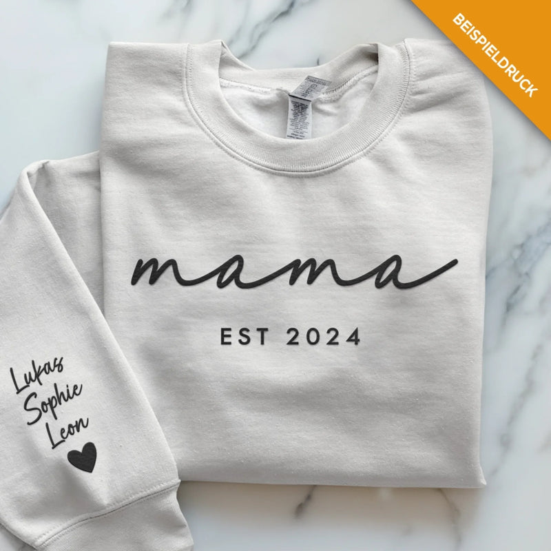 Weißer Pullover für Papa mit Kindernamen personalisiert von Love & Faith