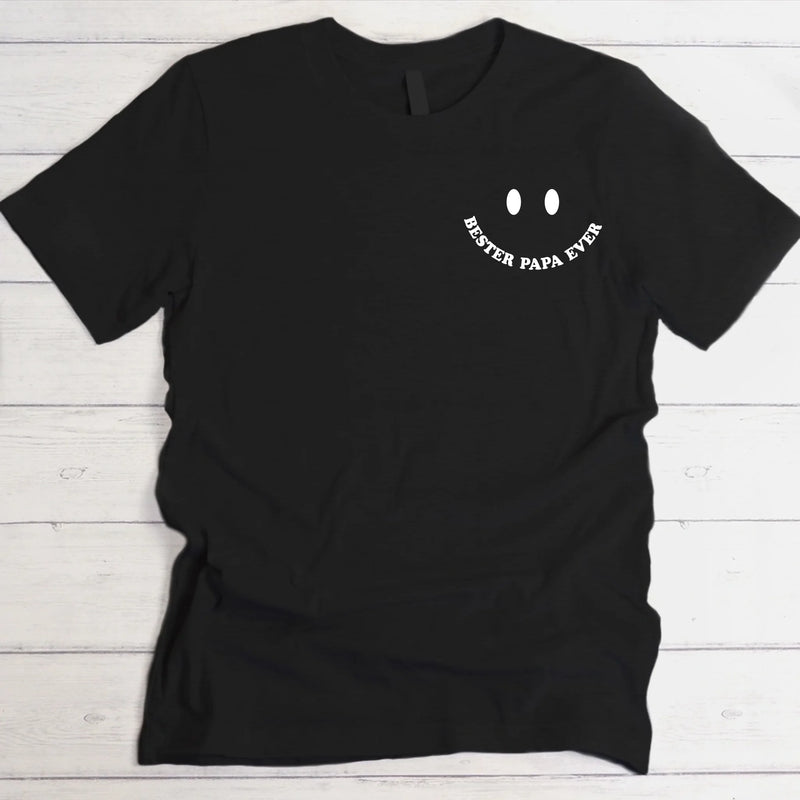 Schwarzes T-Shirt mit bester Papa ever gestalten zum Vatertag bei Love & Faith