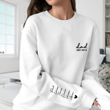 weißer Pullover für Papa personalisiert mit Kindernamen zum Vatertag von Love & Faith