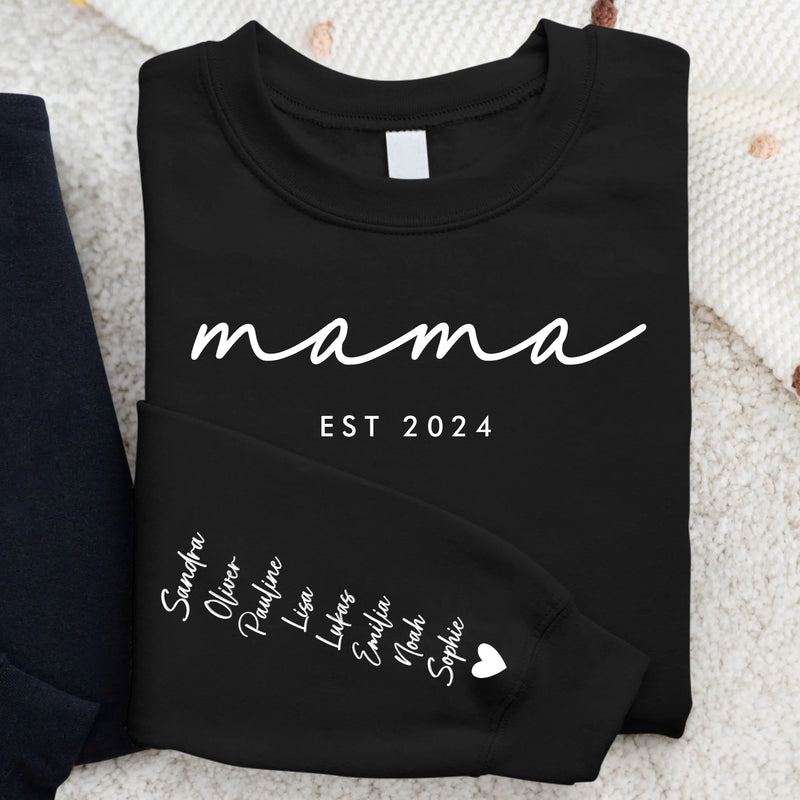 Beste Mama - Personalisierter Premium Sweater für Mama und Oma mit Namen