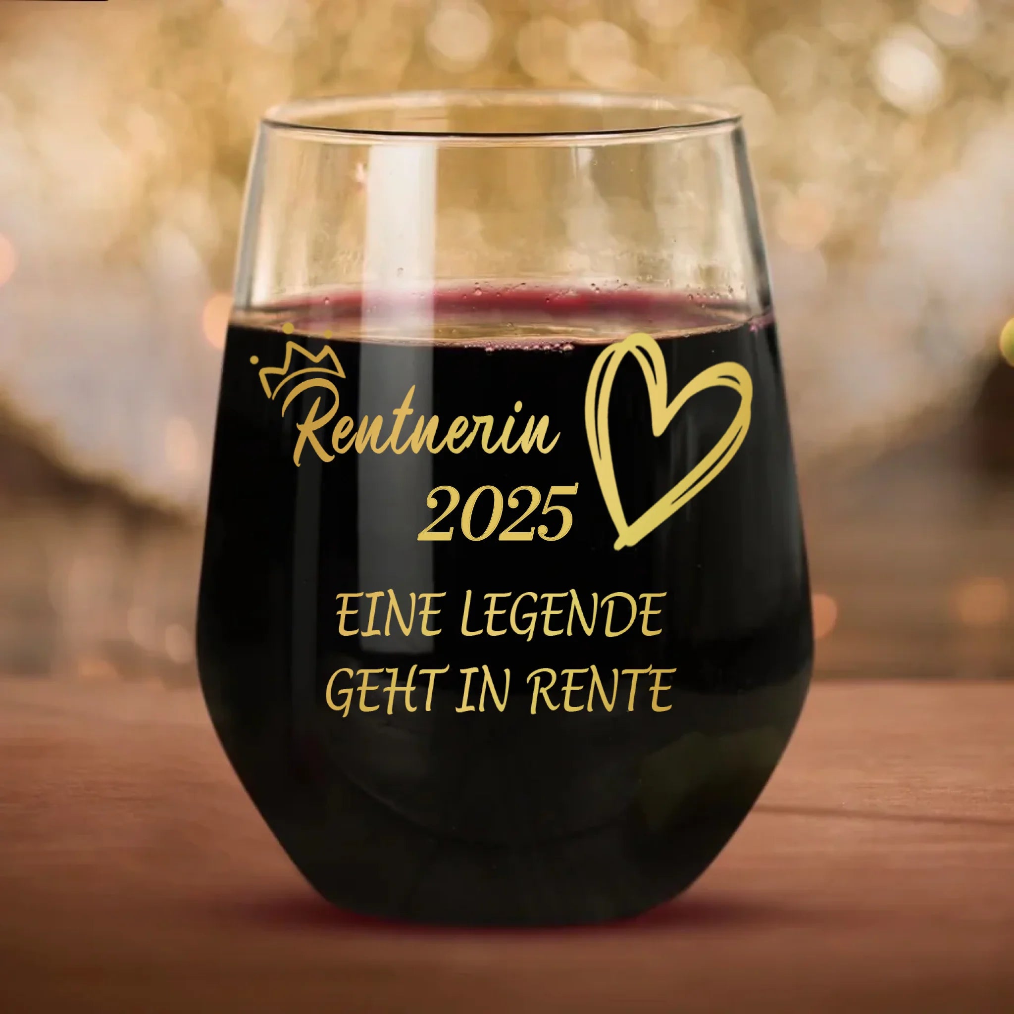 Weintumbler zur Rente mit Namen personalisiert gestalten von Love & Faith