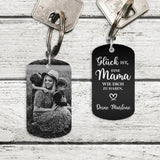 Gravierter Foto-Schlüsselanhänger "Glück ist, eine Mama wie dich zu haben" personalisiert von Love & Faith