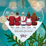 Weihnachtsbaumschmuck in Herzform personalisiert bis 5 Personen von Love &Faith