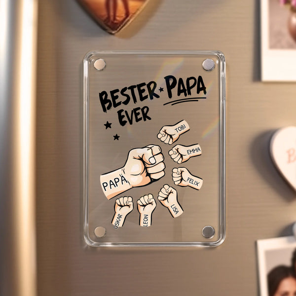 Acrylmagnet für Kühlschrank für bester Papa Geschenk personalisiert von Love & Faith