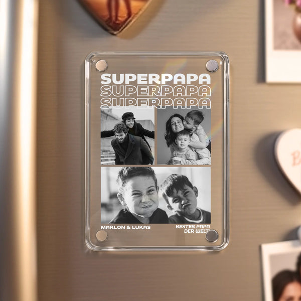 Acrylmagnet für Kühlschrank für bester Papa Geschenk personalisiert von Love & Faith