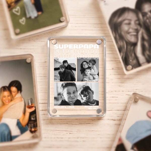 Acrylmagnet für Kühlschrank für bester Papa Geschenk personalisiert von Love & Faith