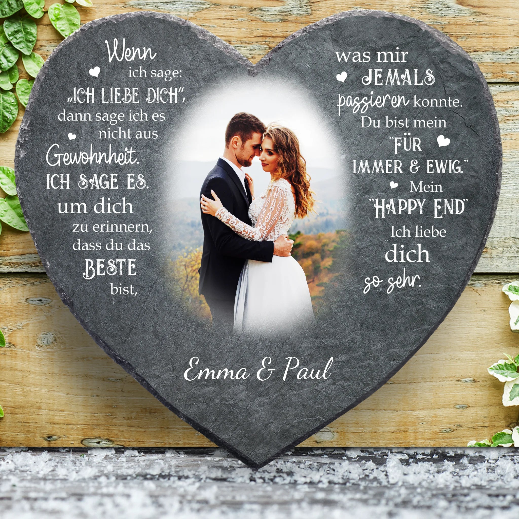Mein Happy End - Paar-Schieferherz