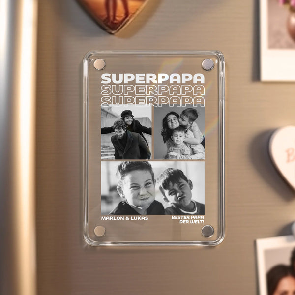 Acrylmagnet für Kühlschrank für bester Papa Geschenk personalisiert von Love & Faith