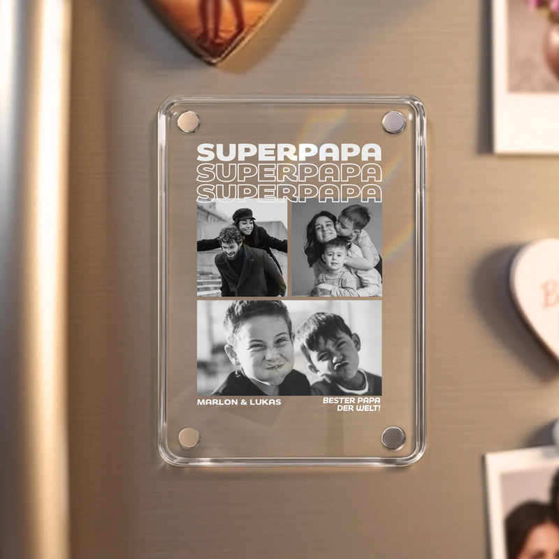 Acrylmagnet für Kühlschrank für bester Papa Geschenk personalisiert von Love & Faith