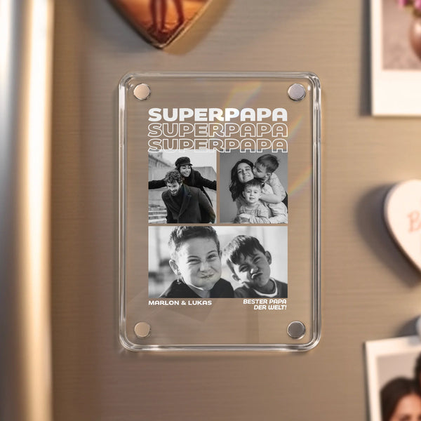 Acrylmagnet für Kühlschrank für bester Papa Geschenk personalisiert von Love & Faith