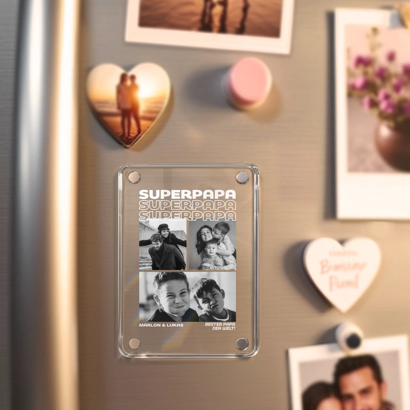 Acrylmagnet für Kühlschrank für bester Papa Geschenk personalisiert von Love & Faith