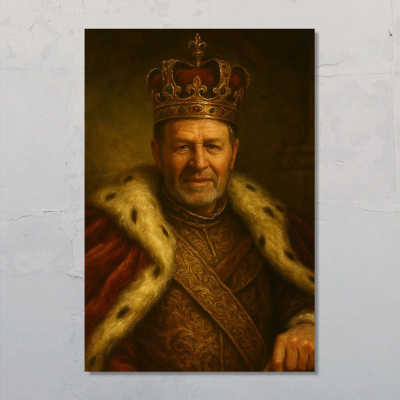 Personalisiertes Poster mit Fotoupload im Stil eines königlichen Gemäldes gefertigt von Love & Faith