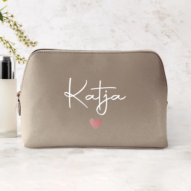 Mein Krimskrams - Personalisierte PU Kosmetiktasche mit Namens-Glanzfolie