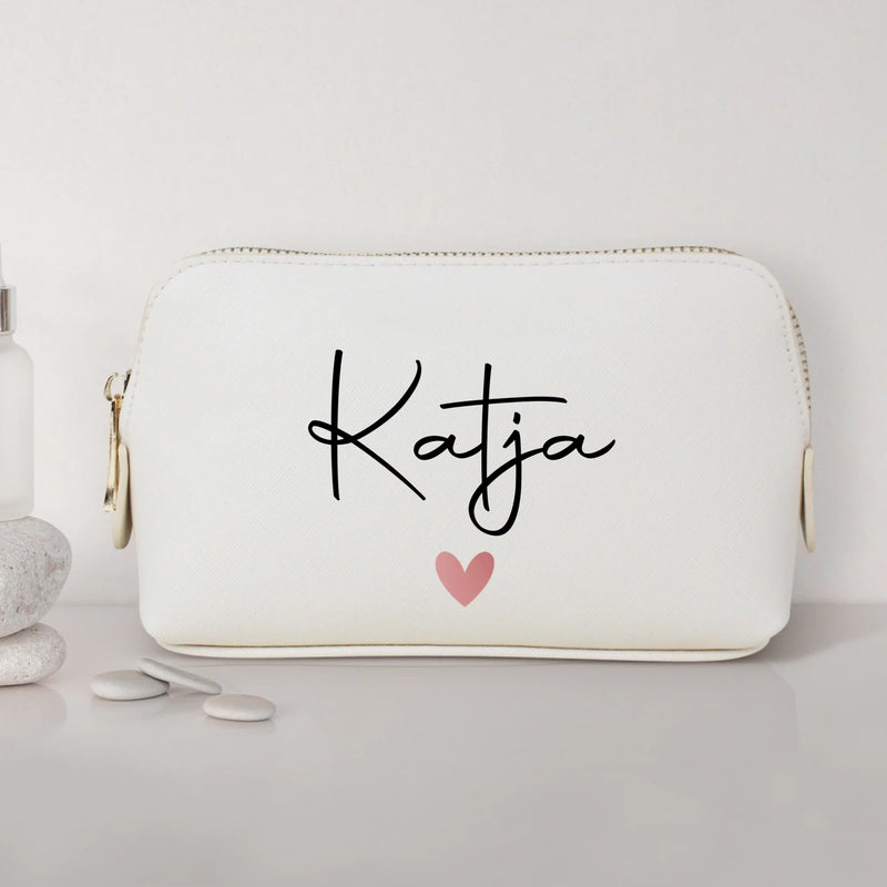 Mein Krimskrams - Personalisierte PU Kosmetiktasche mit Namens-Glanzfolie